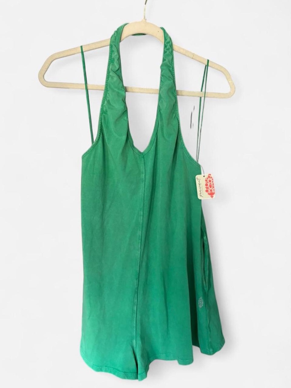 Free People Movement Green Halter Romper